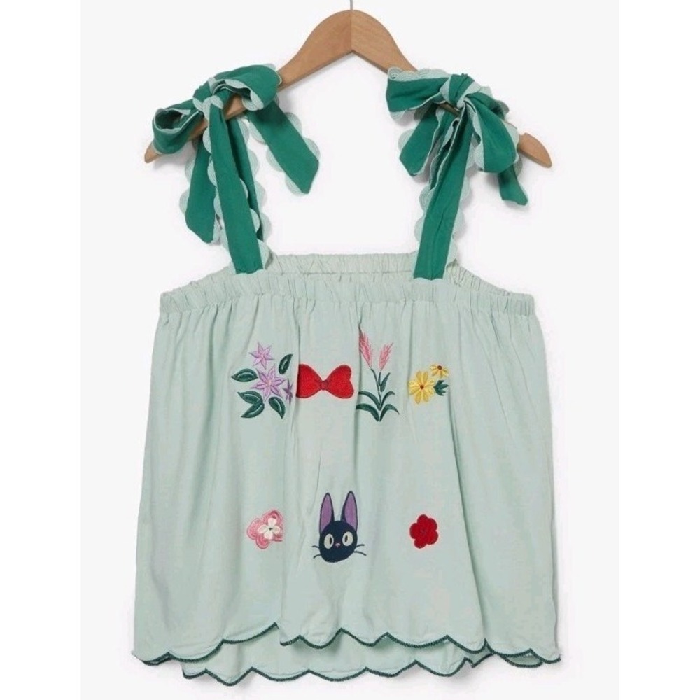 NEW Studio Ghibli Kiki's Delivery Service Embroidered Floral Tank Top Size Small - Picture 2 of 5